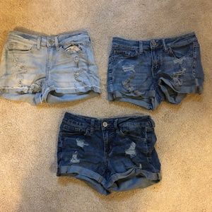 3 Pairs of jean shorts